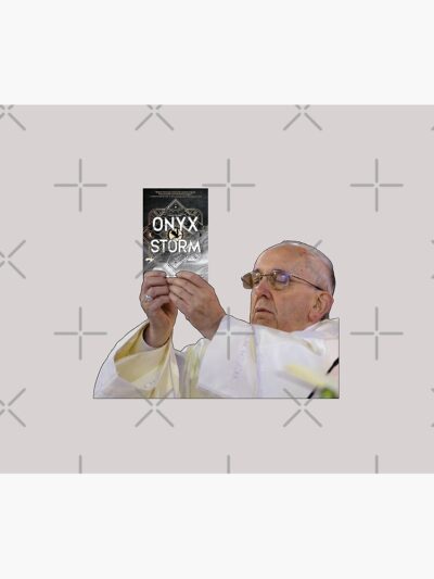 Alternative view of Pope Holding Onyx Storm Rebecca Yarros Tapestry