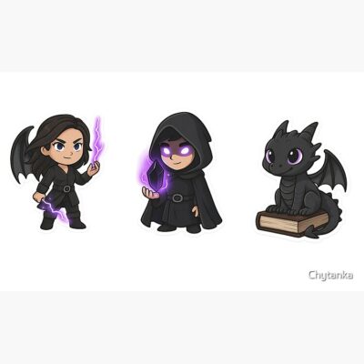 Alternative view of Onyx Storm Characters Fantasy Chibi Sticker Set Mug