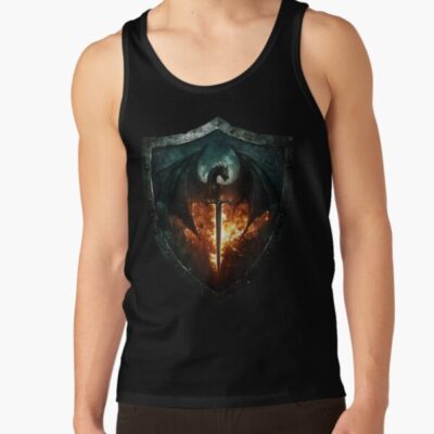 Onyx Storm Legendary Dragon And Flame Shield Tank Top