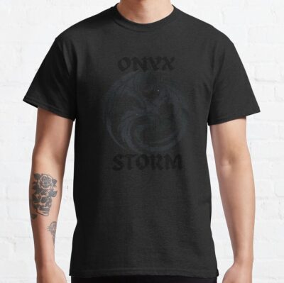 Alternative view of Onyx Storm Quest Squad Fourth Wing Fantasy Book T-shirt