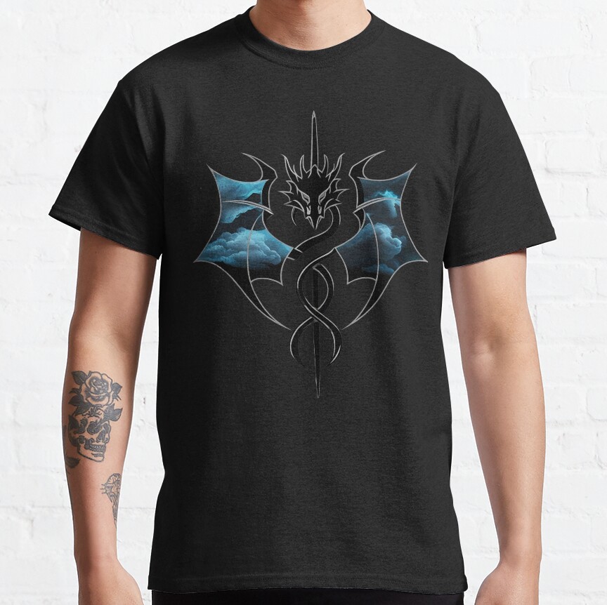 Onyx Storm Quest Squad Fourth Wing Fantasy Book Illustration Design T-shirt - Image 2