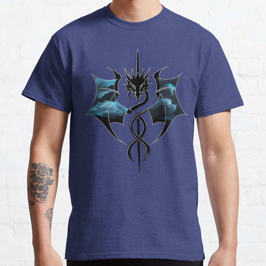 Onyx Storm Quest Squad Fourth Wing Fantasy Book Illustration Design T-shirt - Image 4