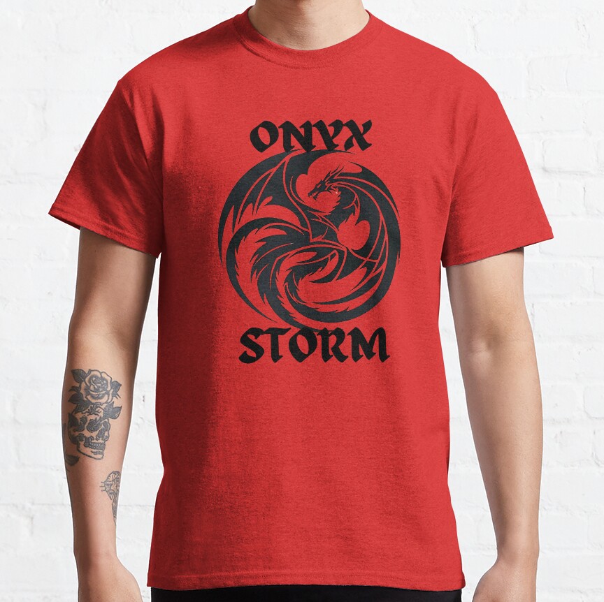 Onyx Storm Quest Squad Fourth Wing Fantasy Book Illustration Design T-shirt - Image 5