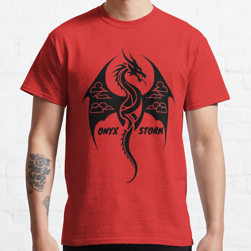Onyx Storm Quest Squad Fourth Wing Fantasy Book Illustration Design T-shirt