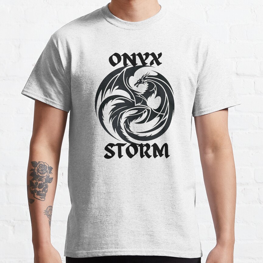 Onyx Storm Quest Squad Fourth Wing Fantasy Book Illustration Design T-shirt