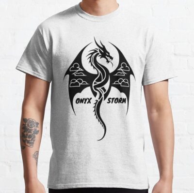 Alternative view of Onyx Storm Quest Squad Fourth Wing Fantasy Book T-shirt