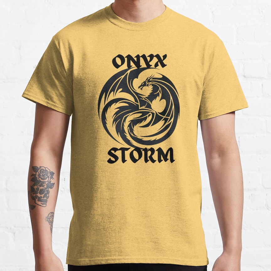 Onyx Storm Quest Squad Fourth Wing Fantasy Book Illustration Design T-shirt - Image 6