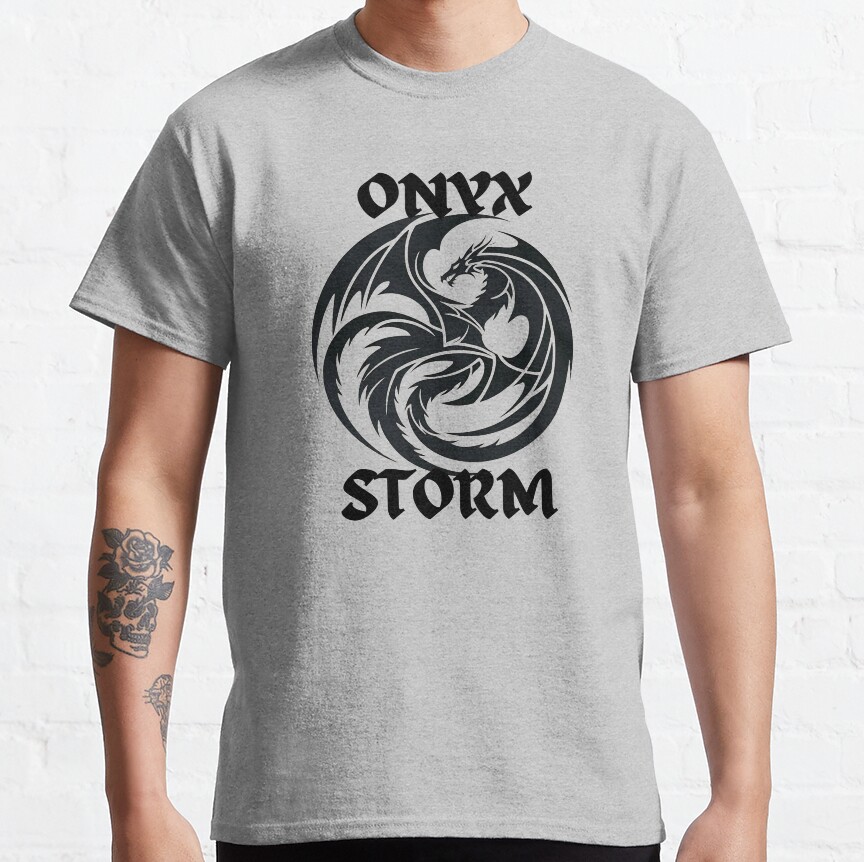 Onyx Storm Quest Squad Fourth Wing Fantasy Book Illustration Design T-shirt - Image 3
