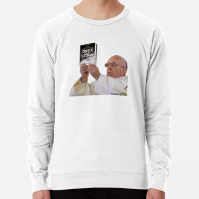 Onyx Storm Pope Holding Book Meme Rebecca Yarros Xaden Riorson Violet Sorrengail Iron Flame Fourth Wing Basgiath War College The Empyrean Series Romantasy Fantasy Books Sweatshirt