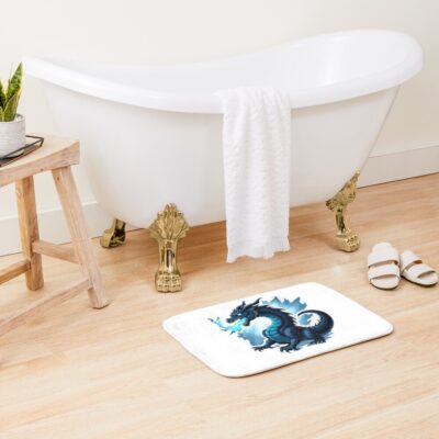 Alternative view of Onyx Storm Dragon Electric Fury Fantasy Art Sticker Bath Mat