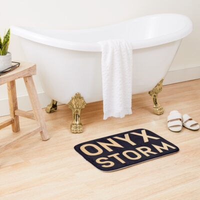 Alternative view of Onyx Storm Logo Gold Bath Mat