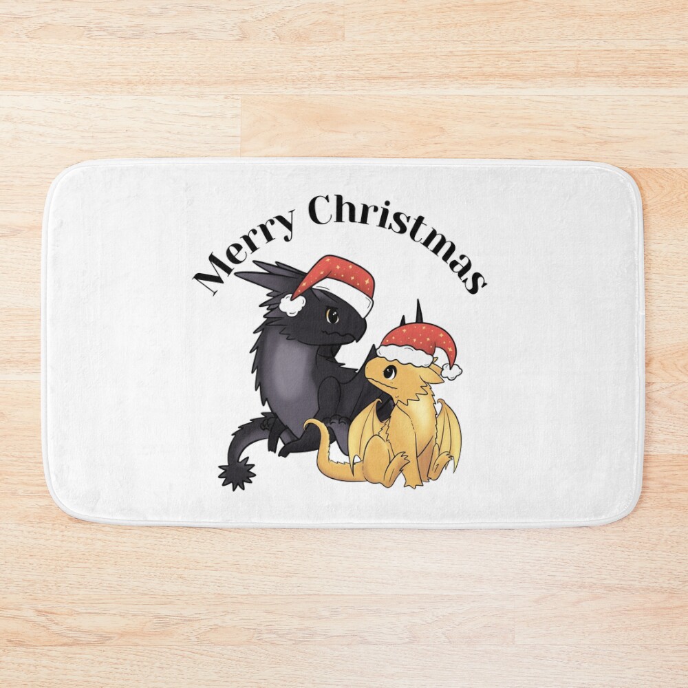 Merry Christmas From Tairn And Andarna Bath Mat
