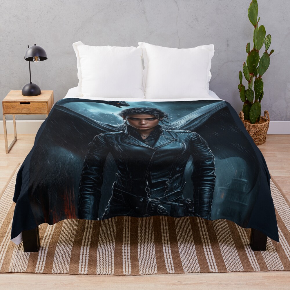 Mira Sorrengail Onyx Storm Fourth Wing Throw Blanket