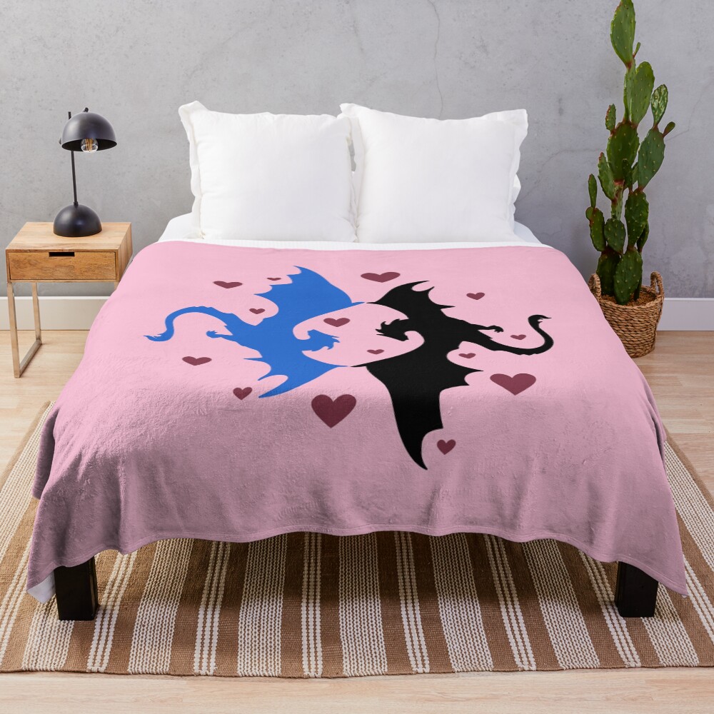 Tairn And Segal Fourth Wing Throw Blanket