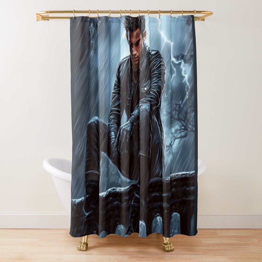 Xaden Riorson Onyx Storm Fourth Wing Shower Curtain