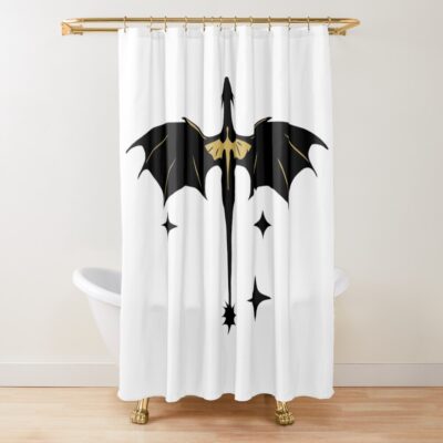 Fourth Wing Fantasy Onyx Storm Fourth Wing Dragon Shower Curtain
