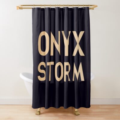 Onyx Storm Logo Gold Shower Curtain