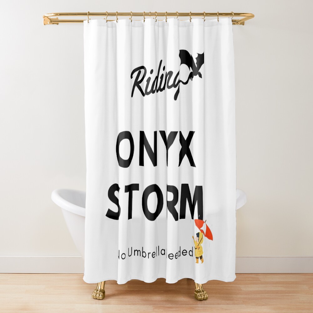 Rriding The Onyx Storm No Umbrella Needed Shower Curtain