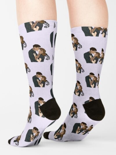 Alternative view of Fourth Wing X Love Theoretically Crossover Sock